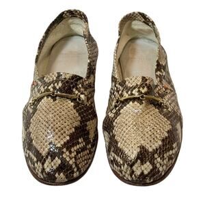 ANN MASHBURN Snake Print Loafers